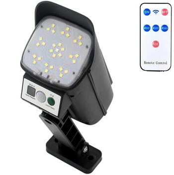 Wisząca lampa solarna LED z atrapą kamery i czujnikiem ruchu - Zdalne sterowanie IR, Oświetlenie zewnętrzne, bezpieczna i energooszczędna czarna AK333