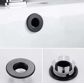 ROZETA Otworu Przelewowego do Umywalki 30mm czarna DA96A