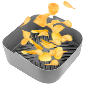 Silikonowa Wkładka do Frytkownicy Air Fryer – Zapobiega Przywieraniu, Wielokrotnego Użytku,  szara DA283