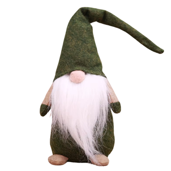 Świąteczny skrzat Mikołaj 45 cm – zielony, stojący, pluszowy, dekoracja bożonarodzeniowa