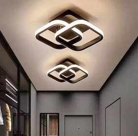LAMPA Sufitowa LED z zaoblonymi listwami LED 22W neutralna biel czarna 