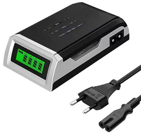 Ładowarka do akumulatorków AA AAA – LCD, 230V, na 4 ogniwa, kompaktowa, sieciowa