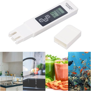 Tester jakości wody TDS EC temp. – cyfrowy miernik z LCD, do filtra, akwarium, studni