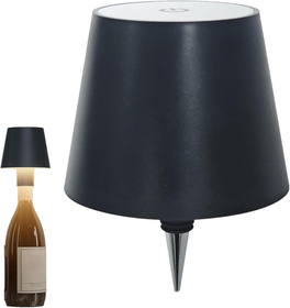 Bezprzewodowa lampka nocna LED – 3 barwy światła, dotykowa, USB-C  czarna