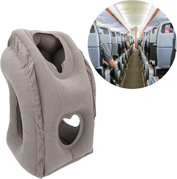 DA413 POMPOWANA PODUSZKA PODRÓŻNA SZARA