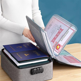 Zamykany ORGANIZER na dokumenty etui z szyfrem 37x27x10,5cm szary TR12C