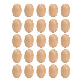 Zestaw 25 szt. sztucznych jaj dla kur – podkładowe, plastikowe, brązowe, 5,3 cm – lekkie