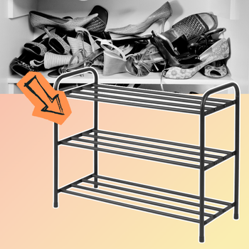 Półka na buty stalowa 3-poziomowa – metalowy regał do przedpokoju