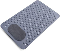 Antypoślizgowa mata łazienkowa 68×35 cm – z wypustkami masującymi, szara