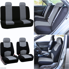 Pokrowce na fotele samochodowe czarno-szare – uniwersalny zestaw z haczykami, ochrona tapicerki