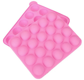 Silikonowa FORMA do Ciastek w Formie Lizaków Cake Pops x20 różowy AG893 