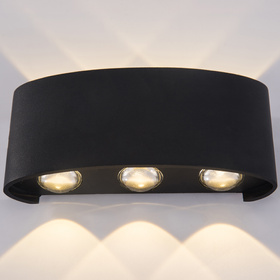 Lampa elewacyjna LED kinkiet IP54 – 6 punktów światła, 4000K, czarna