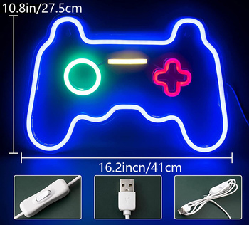 Lampka LED gamepad – podświetlenie pokoju gracza, USB/baterie, 4 kolory