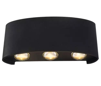 Lampa elewacyjna LED kinkiet IP54 – 6 punktów światła, 4000K, czarna