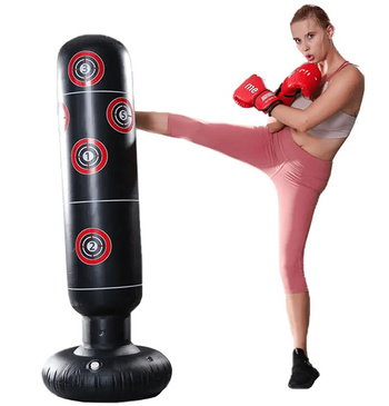 Dmuchany Worek Bokserski + rękawice + pompka Trening Boks 160x30cm FT44