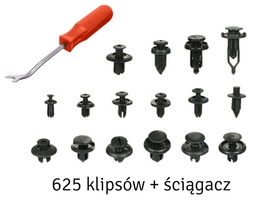 SPINKI Samochodowe do Tapicerki Zestaw 625szt. w Etui AG741