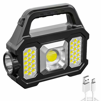 Akumulatorowa LATARKA LED Solarna ZOOM 800m 5W czarna ZD103