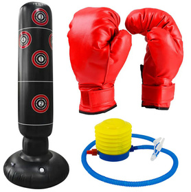Dmuchany Worek Bokserski + rękawice + pompka Trening Boks 160x30cm FT44