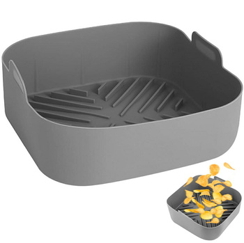 Silikonowa Wkładka do Frytkownicy Air Fryer – Zapobiega Przywieraniu, Wielokrotnego Użytku,  szara DA283