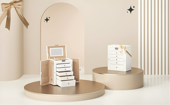 Szkatułka na biżuterię XXL organizer 6 poziomów naszyjniki pierścionki