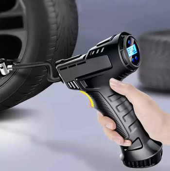 Kompaktowy bezprzewodowy kompresor do opon – USB, LCD, 3 końcówki, wydajny i poręczny 120W czarny AG795