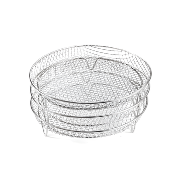 Stalowy ruszt 3-poziomowy do frytkownicy beztłuszczowej Air Fryer – tacki nierdzewne 20,5 cm