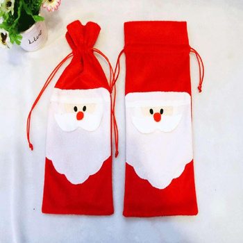 Świąteczne etui na butelkę Mikołaj – czerwone ozdobne opakowanie na wino i prezenty