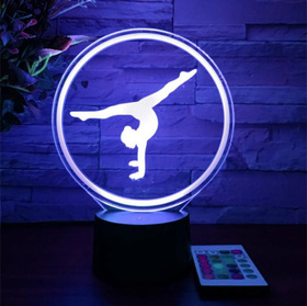 Dziecięca LAMPKA Nocna LED akrobatka RGB + pilot ZD98F