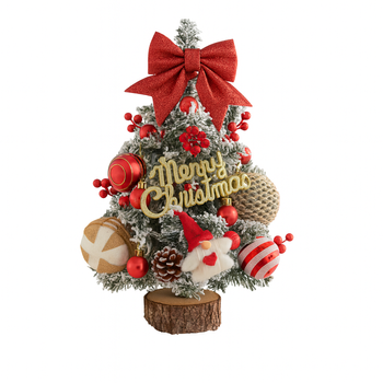 Sztuczna choinka 45 cm z lampkami LED i ozdobami – mini choinka świąteczna