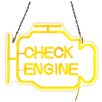 Lampka LED Dekoracyjna CHECK ENGINE – Neonowy Wygląd, 5-stopniowa Regulacja Jasności, Zasilanie USB ZD135