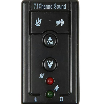 Zewnętrzna KARTA DŹWIĘKOWA Virtual 7.1CH Karta Muzyczna USB czarna AK103B