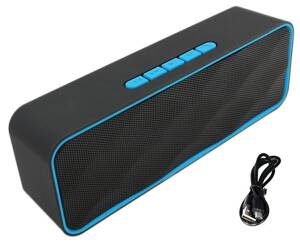 BEZPRZEWODOWY GŁOŚNIK Bluetooth FM 3W czarny z niebieskim ZS50A