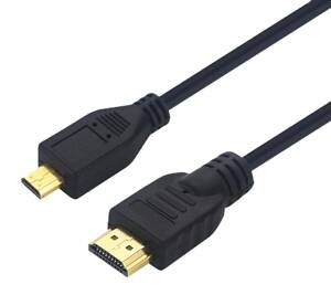 KABEL HDMI - microHDMI v1.4 + Ethernet do przesyłu obrazu 150cm czarny HD3