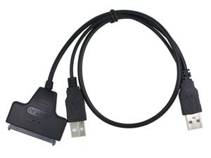 KABEL SSD HDD Usb 2.0 do SATA 2.5" Adapter do podłączania dysków czarny AK296