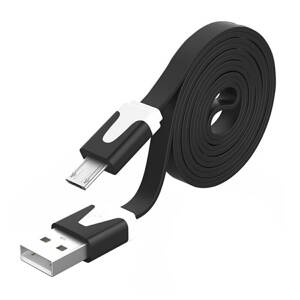 KABEL USB A - microUSB B Płaski do Telefonu 275cm czarny KK21H
