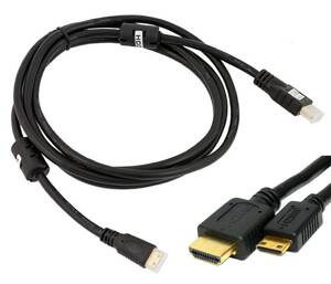 KABEL do Przesyłu Wysokiej Jakości Obrazu HDMI- miniHDMI 1.4B 200cm Gold czarny HD21