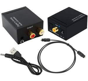 KONWERTER Audio SPDIF Toslink miniJack + kabel Optyczny 100cm AK319A