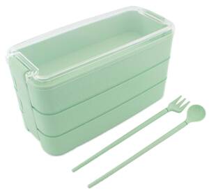 LUNCH BOX Pojemnik Obiadowy na Żywność Posiłek 900ml zielony AG479H