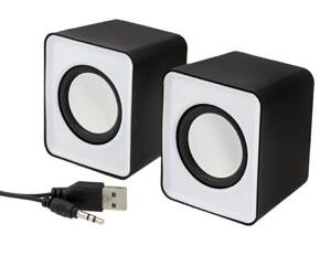 MINI GŁOŚNIKI KOMPUTEROWE Stereo 2x3W USB czarno-białe ZS35 