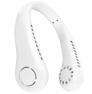 Przenośny WENTYLATOR Bezłopatkowy Słuchawki na Szyję 5W białe AG921