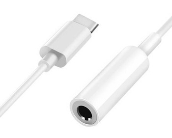 ADAPTER Audio minijack 3,5mm Stereo USB-C 11cm biały AK291A 