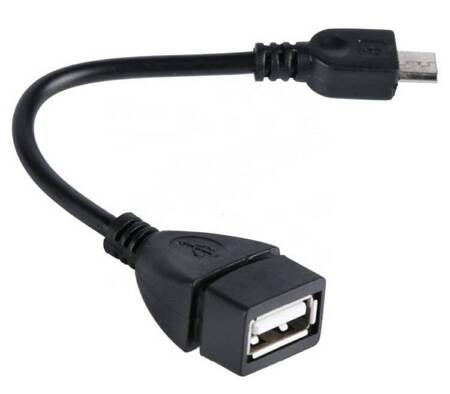 ADAPTER USB to MICRO USB HOST OTG Przejściówka 11cm czarny AK220 