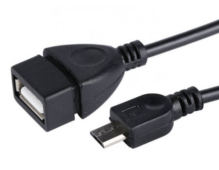 ADAPTER USB to MICRO USB HOST OTG Przejściówka 11cm czarny AK220 