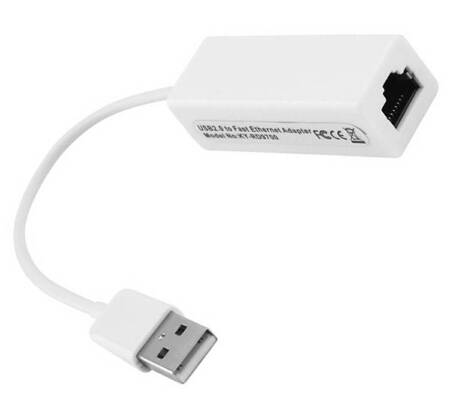 AK218 KARTA SIECIOWA LAN NA KABLU USB RJ45 CHIPSET RD9700 biała