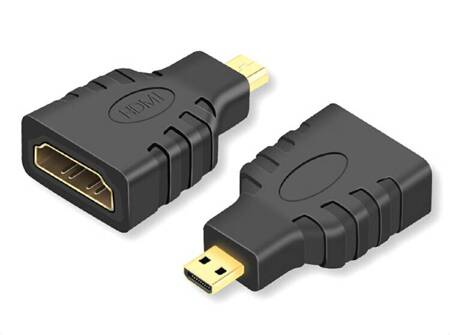 Adapter HDMI Female na Micro HDMI Male Przejściówka Gold czarny HD26