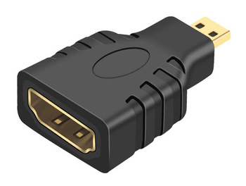 Adapter HDMI Female na Micro HDMI Male Przejściówka Gold czarny HD26