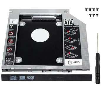Aluminiowa Kieszeń na Dodatkowy Dysk 2,5" HDD 9,5mm SATA AK184B