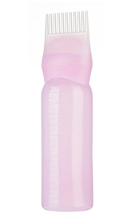 BUTELKA DO APLIKACJI FARBY do WŁOSÓW z grzebieniem 150ml różowa AG647F