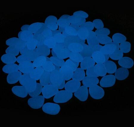 DEKORACYJNE KAMIENIE Świecące w nocy Fluorescencyjne 100szt niebieskie AG653A 