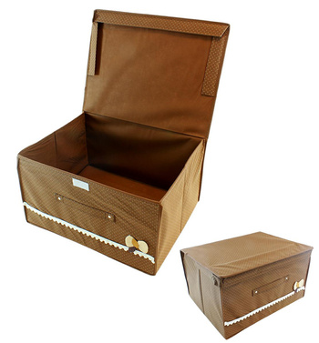 DUŻY KUFER DO SZAFY ORGANIZER 50x40x30cm brązowy AG327B 